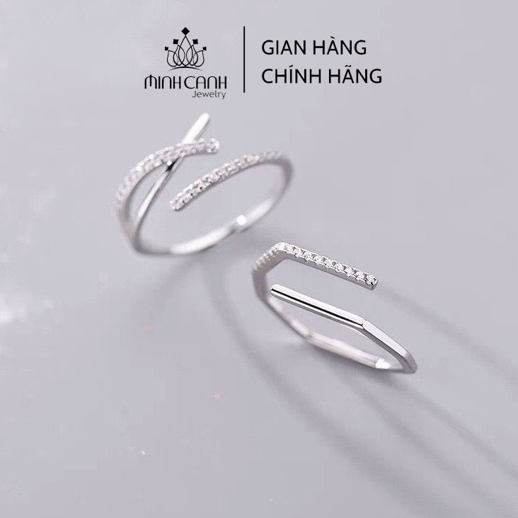 Combo 2 Nhẫn Bạc Nữ Freesize Dáng Hở - Minh Canh Jewelry