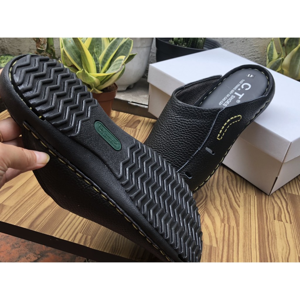 Dép da nam giá tốt da bò 100% phong cách , hàng có bảo hành DD050