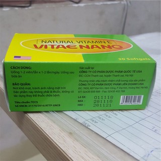 ✅ (CHÍNH HÃNG) VITAE NANO BỔ SUNG VITAMIN E