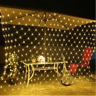 Đèn led, đèn rèm lưới mắt cáo 3x2m, đèn led lưới decor cafe nhà cửa siêu bền