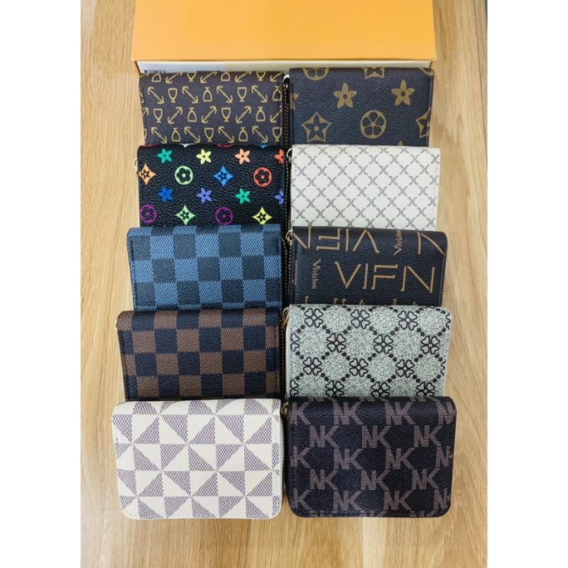 Ví Nữ Mini❤️Freeship❤️V Nữ Họa Tiết Có Khóa Kéo Nhiều Ngăn.Chất Da