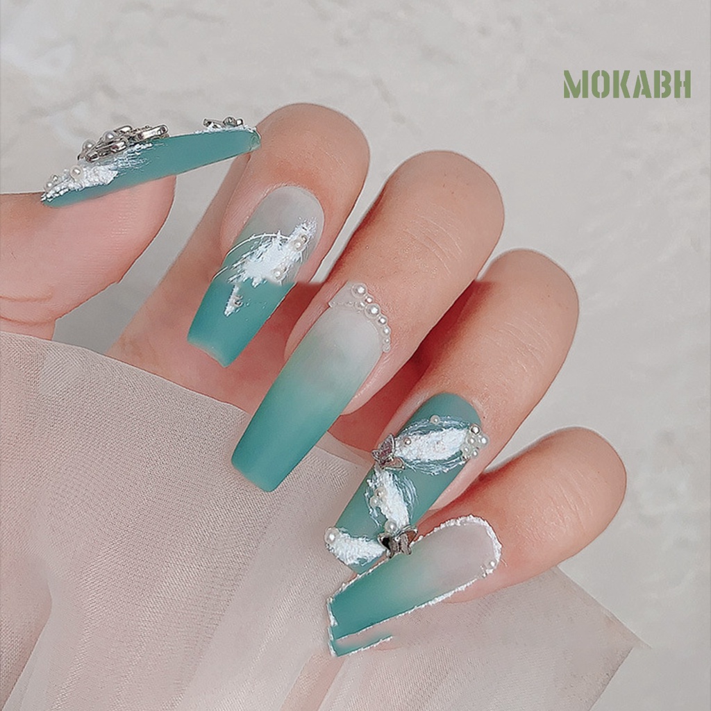 Set 10 Phụ Kiện Trang Trí Móng Tay Hình Bướm 3D Bằng Hợp Kim Sáng Tạo
