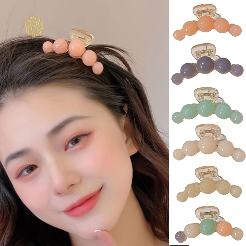 Kẹp Tóc Càng Cua Đính Ngọc Trai Acrylic 2022 Kiểu Hàn Quốc Thời Trang Cho Nữ