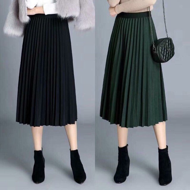 Chân váy xếp li nhỏ dáng dài Quảng Châu