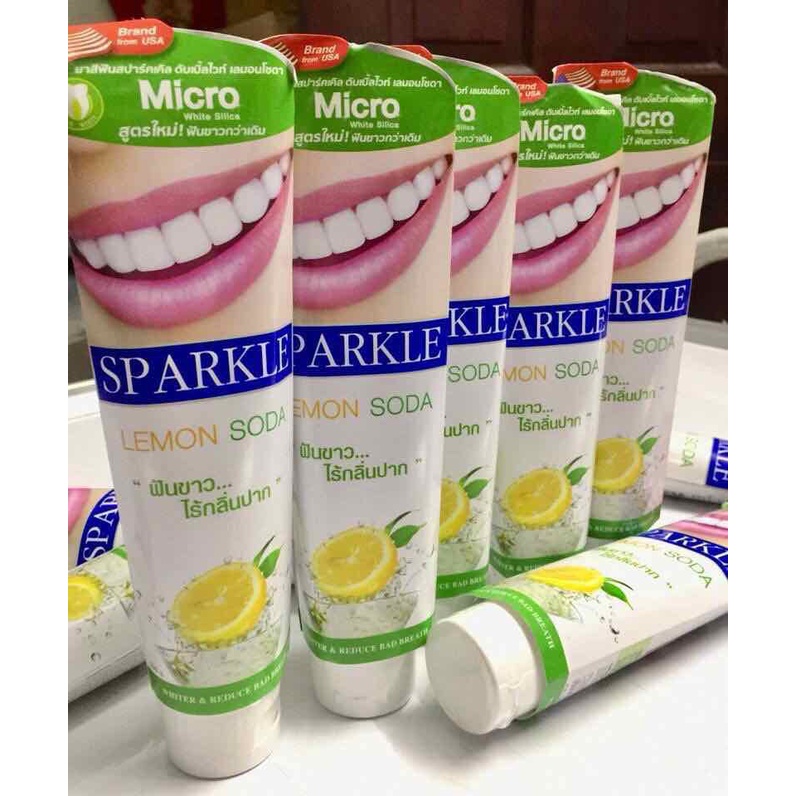 Combo Bộ 2 Kem Đánh Răng CHUYÊN LÀM TRẮNG RĂNG Sparkle Lemon Soda - Thái Lan nhập khẩu