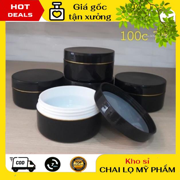 Hủ Đựng Kem ❤ GIÁ TẬN GỐC ❤ Hủ đựng kem body đen 100g,150g,200g,300g chiết mỹ phẩm , phụ kiện du lịch