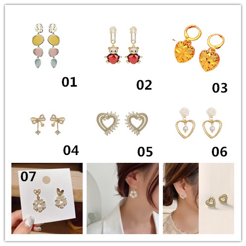 Bông Tai HìNh Hoa HồNg ĐíNh NgọC Trai Giả ThờI Trang