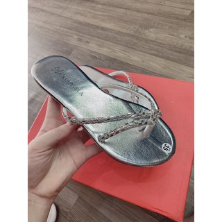 Dép Nữ . Dép bạc dây kim tuyến ảnh thật của shop