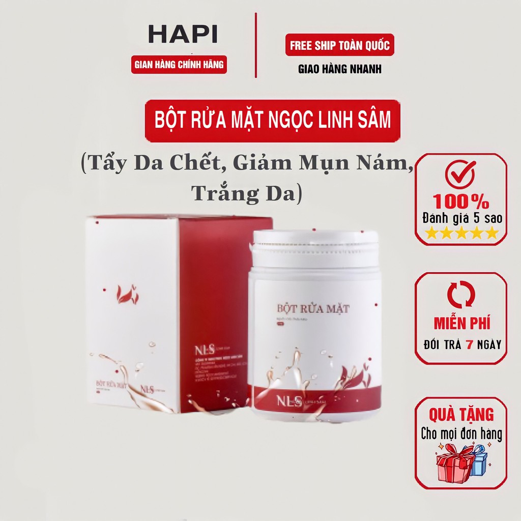 Bột Rửa Mặt Ngọc Linh Sâm Đánh Bay Mụn, Giảm Thâm Mờ Nám, Tẩy Tế Bào Chết