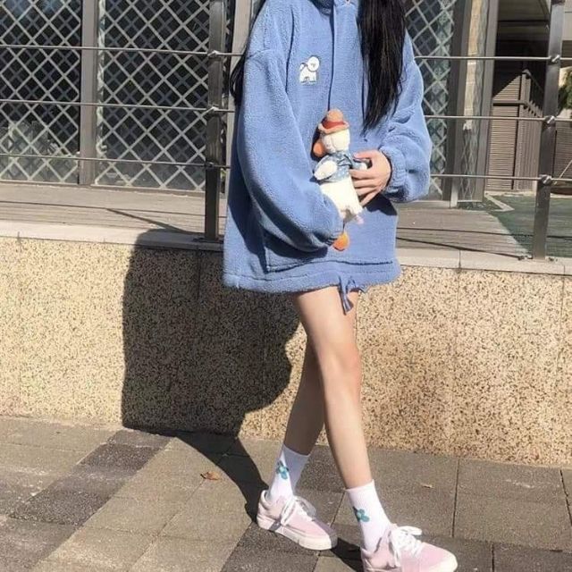 [ORDER] HOODIE ULZZANG 2 MÀU XANH/HỒNG