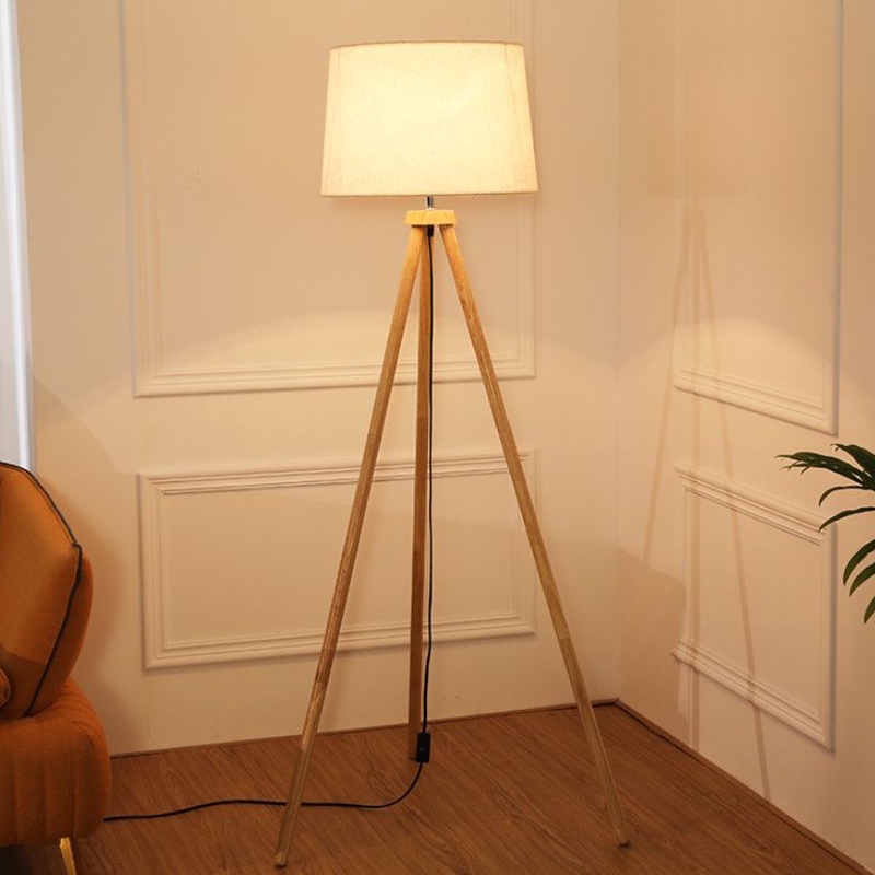 Đèn đứng MONSKY 3 chân gỗ để sàn cao cấp phòng khách ROSE X1 - Kèm bóng LED cao cấp