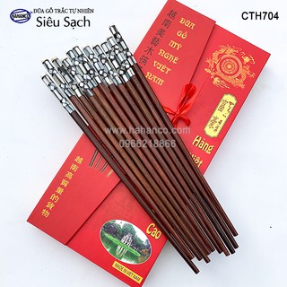 Đũa gỗ Trắc Việt Nam - đầu khảm xà cừ đẹp (CTH704) Đũa gỗ siêu sạch (10 đôi/hộp) Chopstick of HAHANCO