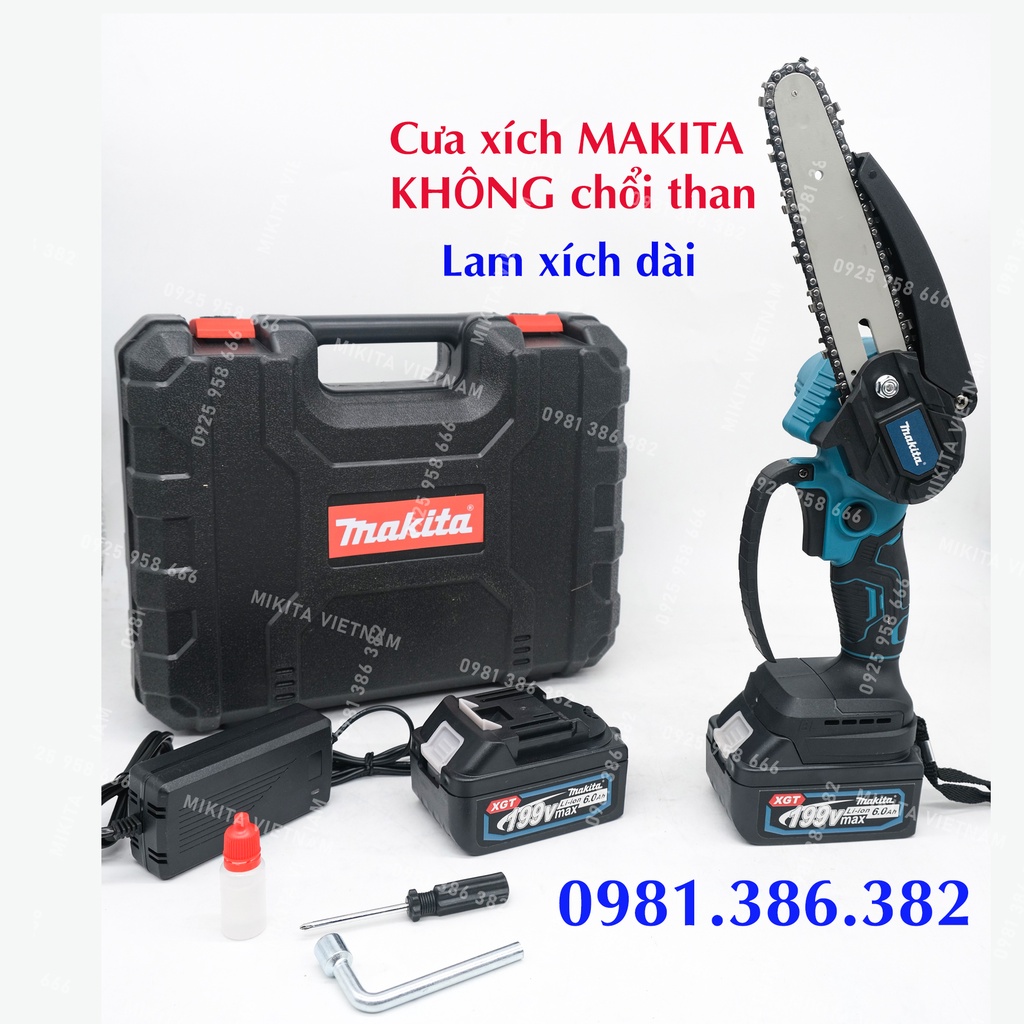 MÁY CƯA XÍCH MINI CHẠY PIN MAKITA - KHÔNG CHỔI THAN Mới Nhất 2021