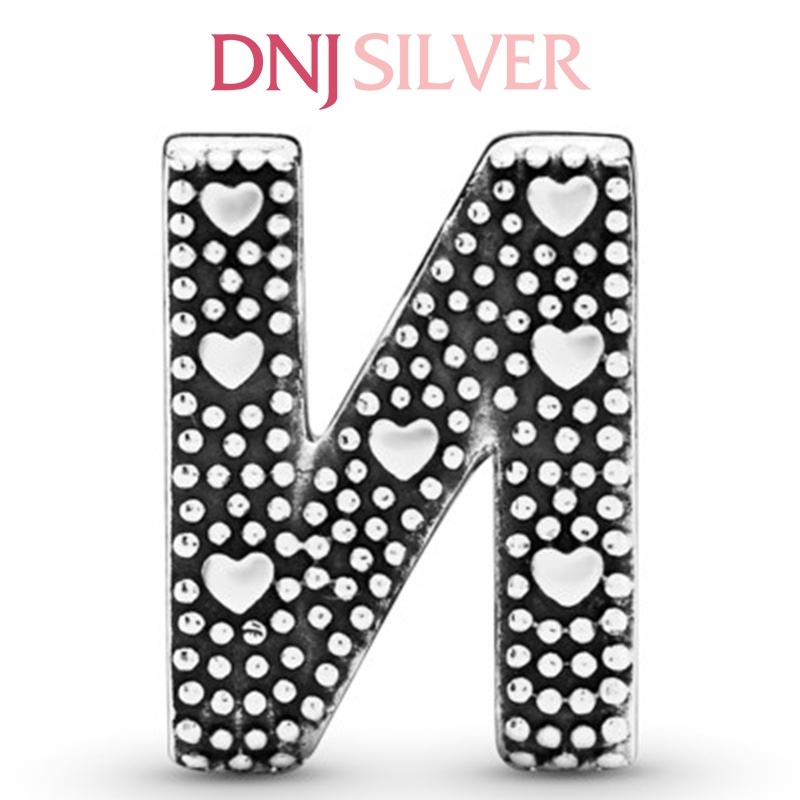 Charm bạc 925 cao cấp, hàng chuẩn bạc - Charm Letter N Alphabet thích hợp để mix vòng tay charm - DN264