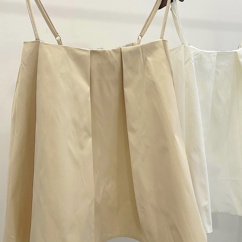 Áo Hai dây trơn xếp ly nhẹ thiết kế form rộng màu sắc nhẹ nhàng style vintaga hàn quốc dễ mặc và phối đồ bo chun co giãn | BigBuy360 - bigbuy360.vn