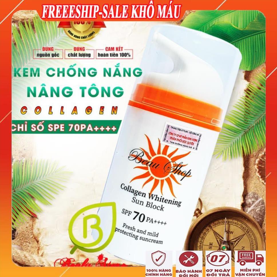 [ FreeShip - BÁN PHÁ GIÁ] Kem chống nắng cho da dầu, da mụn bổ sung collagen/Kem chống nắng tốt beau shop