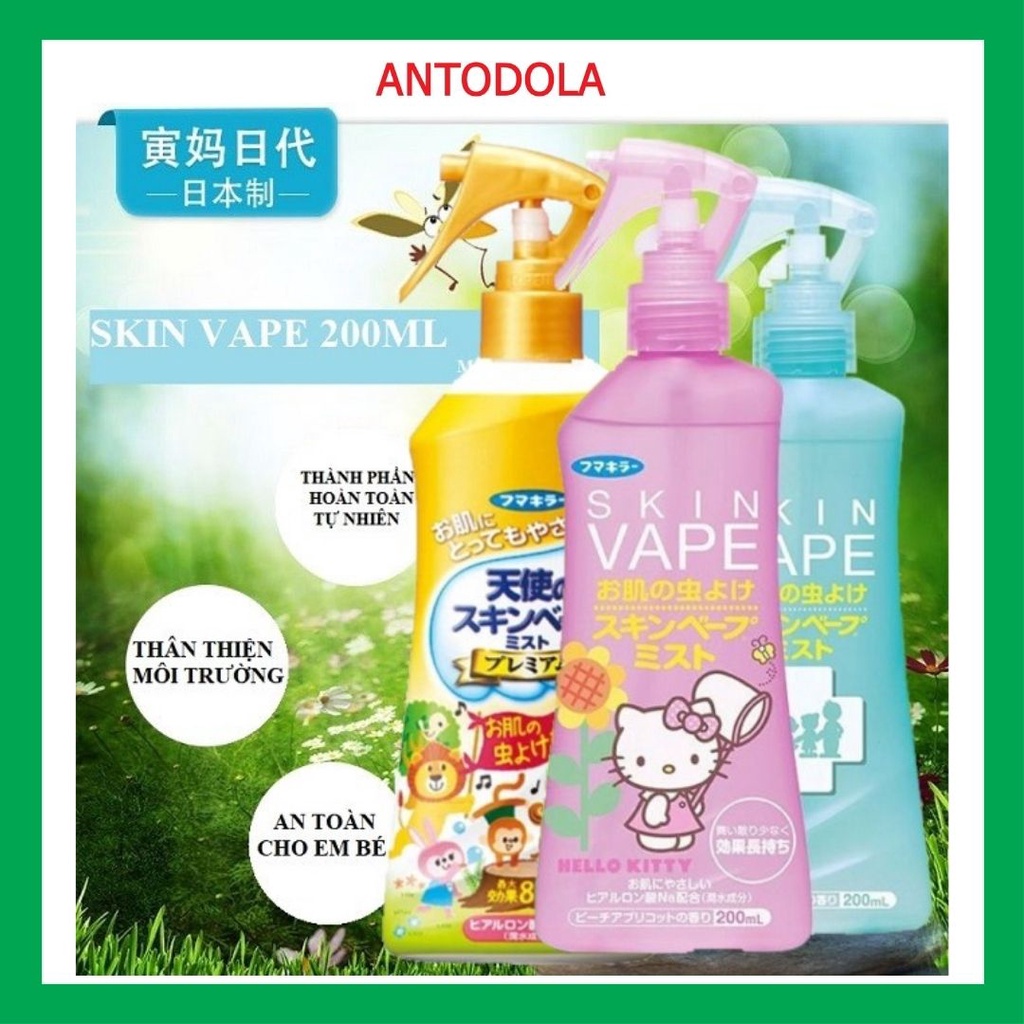 Xịt Chống Muỗi &amp; Côn Trùng Skin Vape 200ml Cho Bé [Date năm 2024] - Hàng Nội Địa Nhật Bản