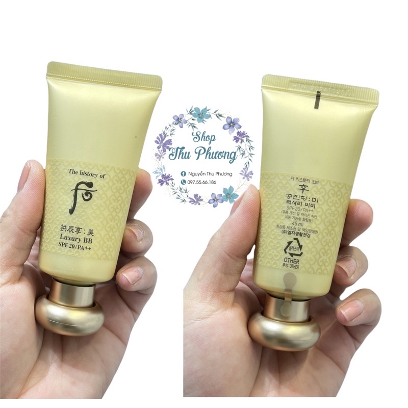 Tuýp Kem nền luxury bb whoo vàng 45ml date 2024 ( tách set)