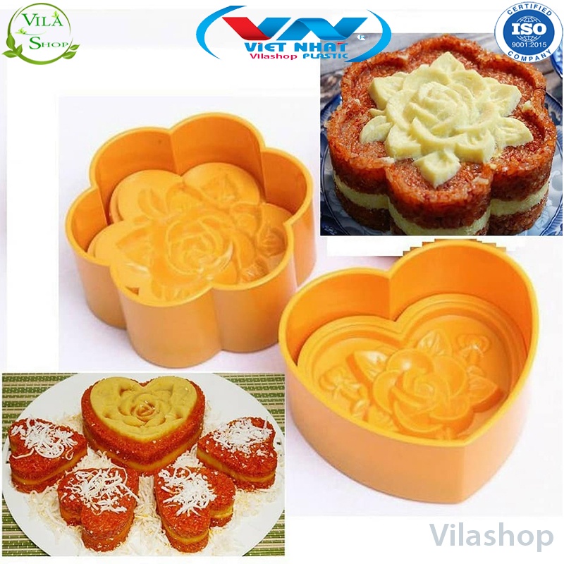[ 3 Phân Loại ] Khuôn Xôi, Bộ Khuôn Làm Xôi, Làm Bánh Hình Hoa - Hình Chữ Việt Nhật, Hạt Nhựa PP Chịu Nhiệt, Không Mùi