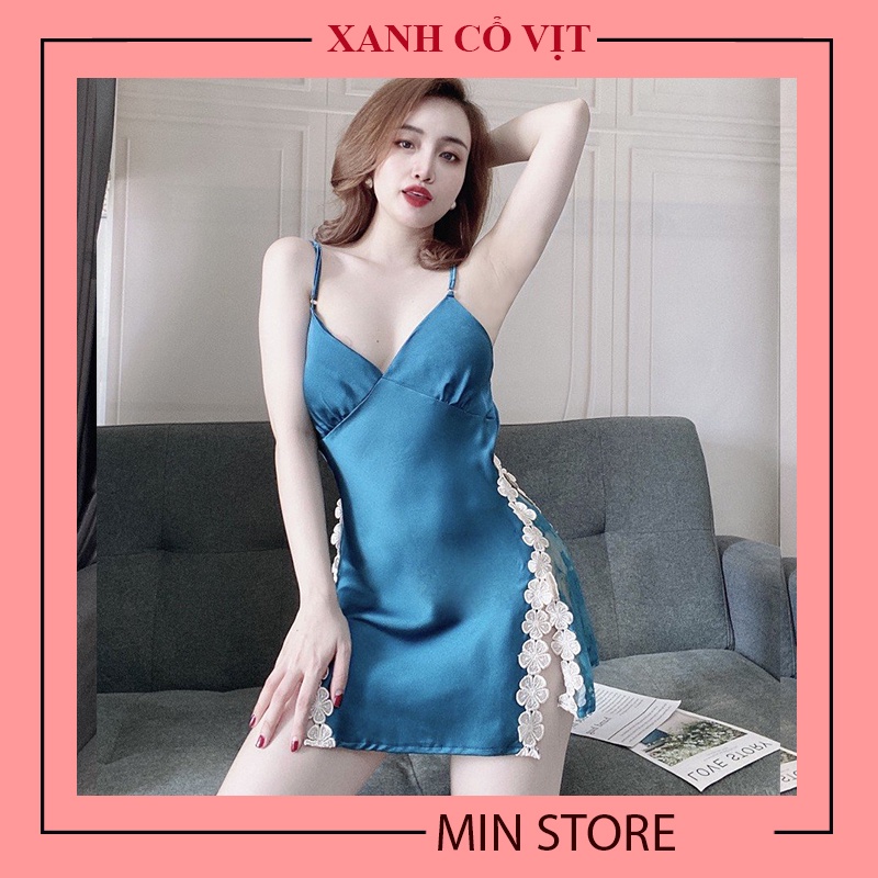 Váy ngủ sexy gợi cảm đồ ngủ lụa satin 2 dây cao cấp V004 | BigBuy360 - bigbuy360.vn