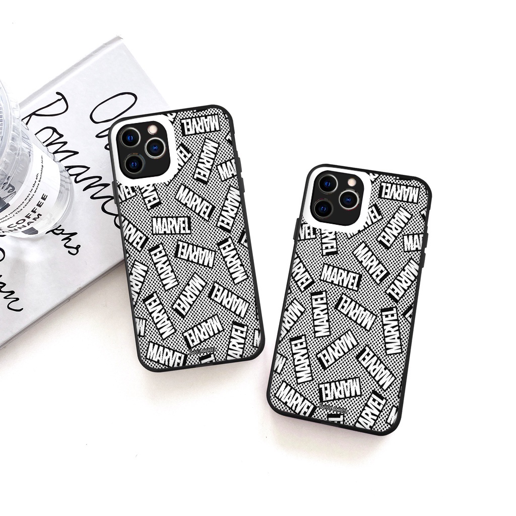 ⚡𝐅𝐑𝐄𝐄 𝐒𝐇𝐈𝐏⚡️ ỐP lưng iphone phong cách Marvel chữ đen trắng cao cấp Ốp vuông bảo vệ camera đủ mã 6 đến 13 promax