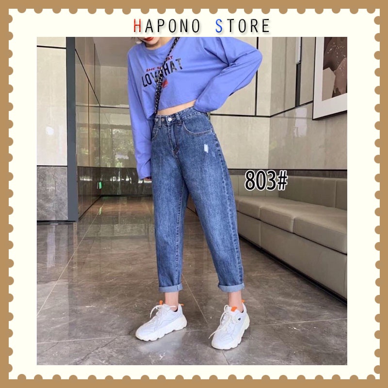 Quần jean baggy nữ quần bò baggy nữ quần jeans nữ lưng cao Top xu hướng 2022 - HAPONO-J006