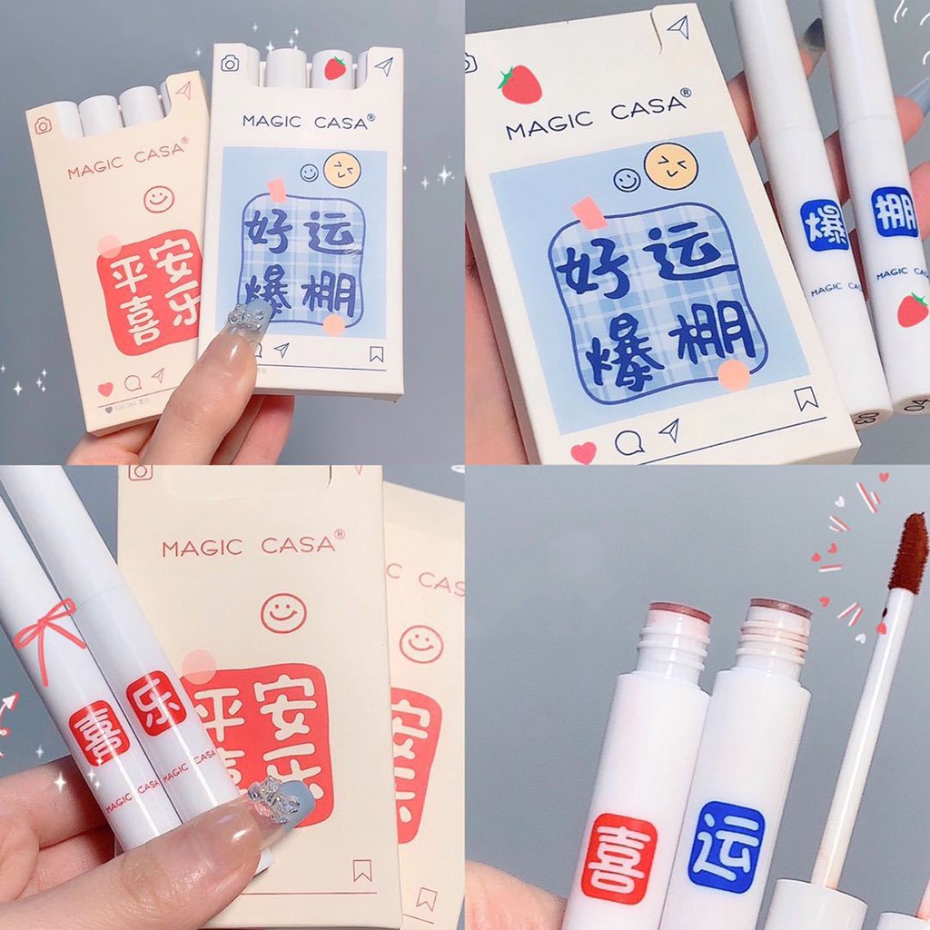 Set 4 Son Kem Lì Mịn Mượt Như Nhung May Mắn Cho Học Sinh