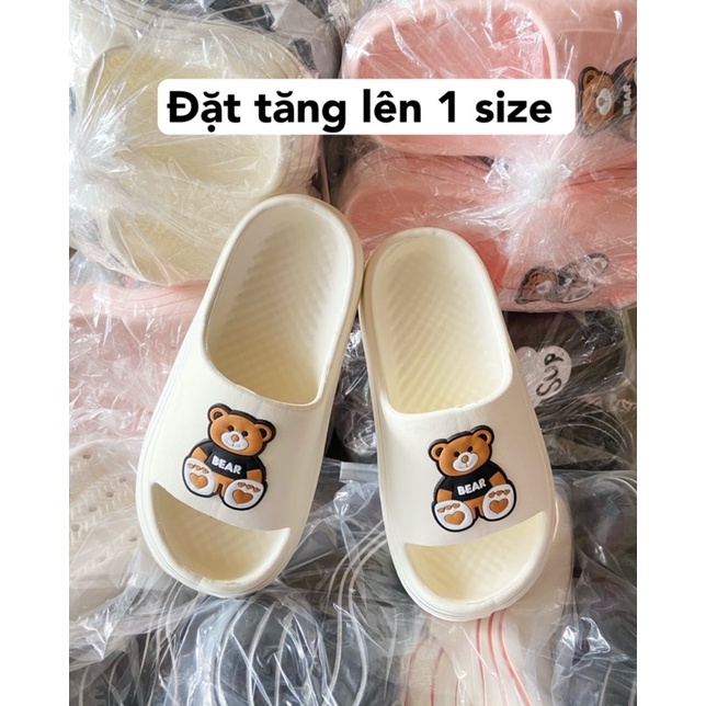 Dép xốp bánh mì cho nữ lượn sóng hình gấu siêu nhẹ thời trang nữ