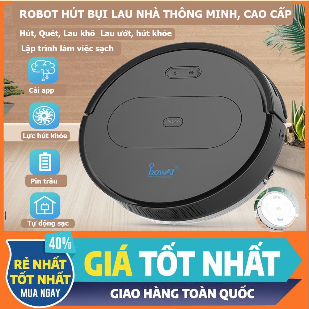 ROBOT Hút Bụi, Robot Lau Nhà  Siêu Thông Minh, Tự Động Sạc Pin, Lập trình làm việc, BH 12 Tháng !