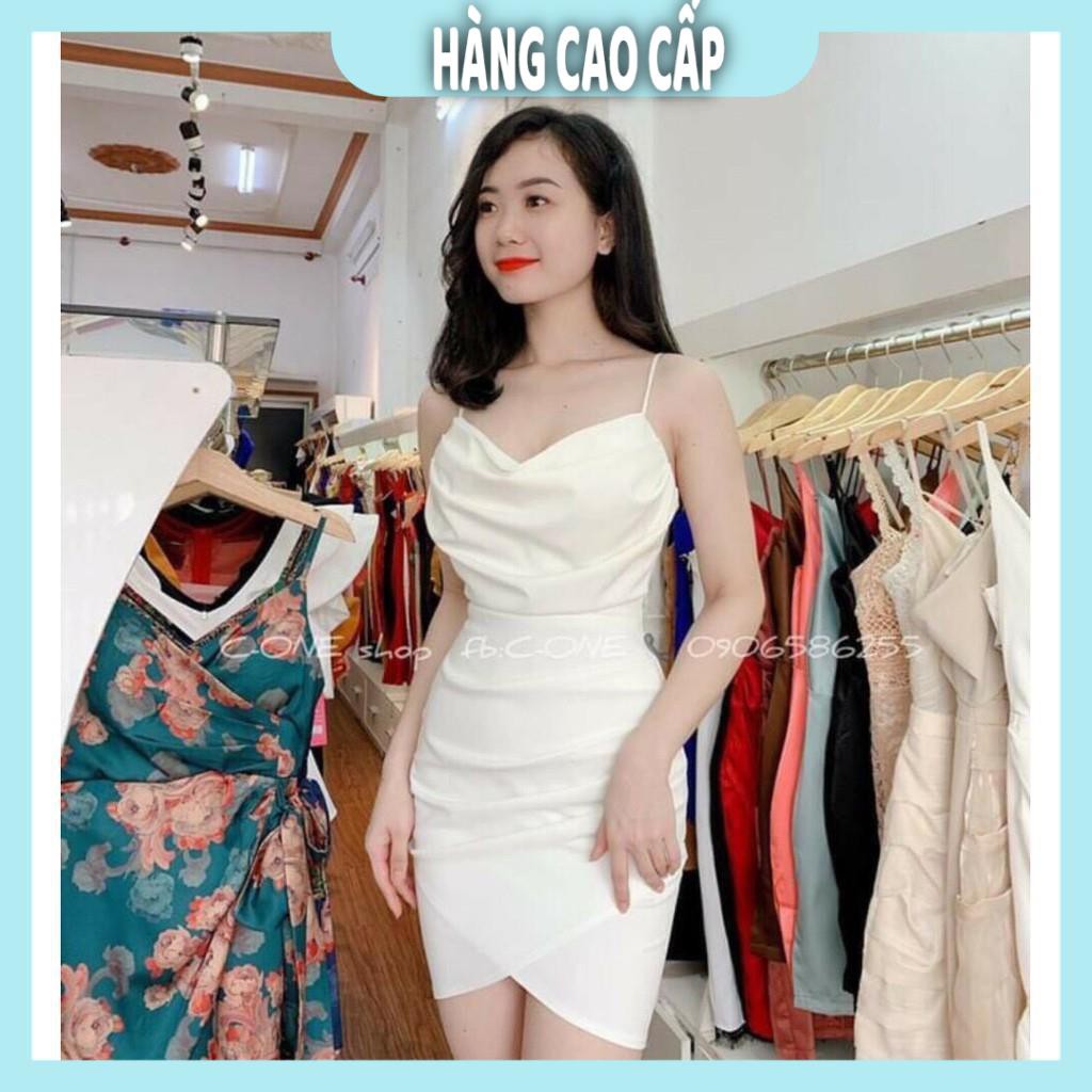 Đầm Nữ - Đầm body cổ đỗ xếp ly 2 dây kèm mút (HÀNG SIÊU ĐẸP) | BigBuy360 - bigbuy360.vn