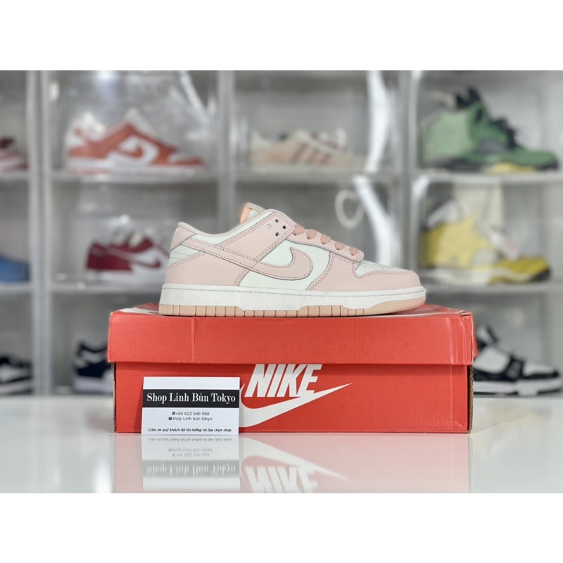 Giày thể thao Dunk màu hồng trắng fullbox