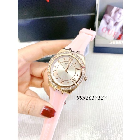 Đồng Hồ Nữ Guess GW0034L3 - Đính Viền Pha Lê - Dây Silicon - 36mm