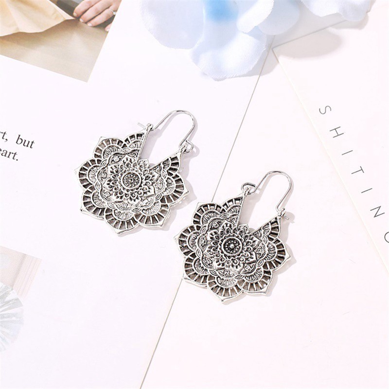 Khuyên Tai Nữ Trang Tạo Hình Bông Hoa Phong Cách Vintage