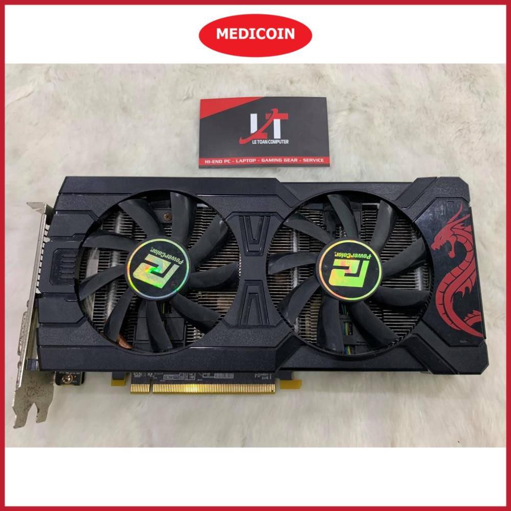 [ MediCoin ] - VGA Power Color RX570 4G D5 Red Dragon 2 Fan (DVI Port) - BH 5 năm
