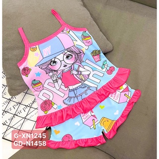 Bộ dây bèo thun lạnh bé gái