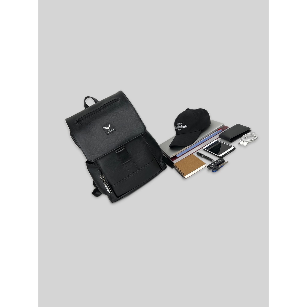 Balo da nam nữ LAZA Lucer 553 chất liệu da PU chống thấm nước cao cấp, chứa được laptop 15.6inch dòng Premium