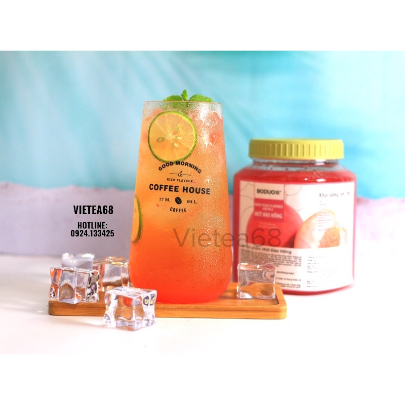 Mứt đào hồng Boduo 900gr pha trà trái cây, mứt làm bánh