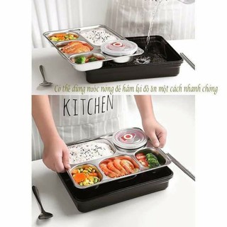 KHAY CƠM INOX 5 NGĂN 2500ML