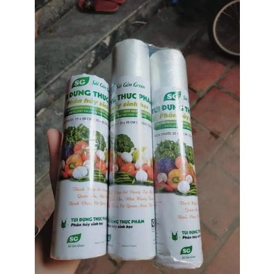 Túi đựng thực phẩm tự hủy sinh học [20 x 30][25 x 35] cm Sài Gòn Green.