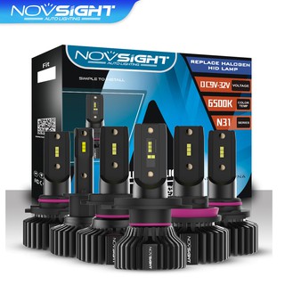 Set 2 đèn pha LED NovSight N31 H4 H11 H7 6500k 10000lm 50w chiếu sáng 360 độ