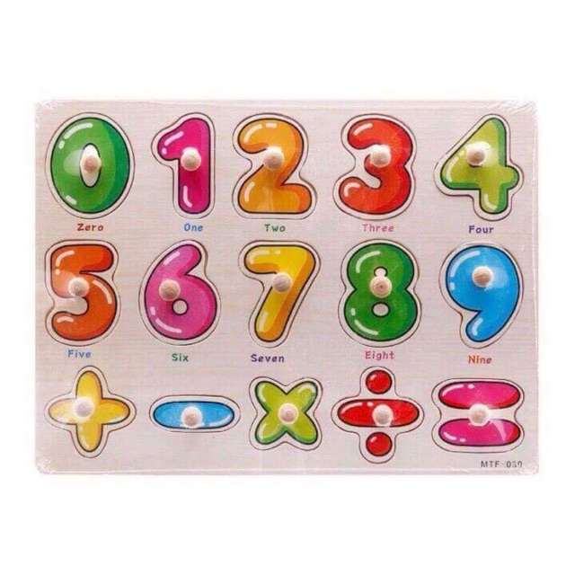 Bảng 10 số cộng trừ núm gỗ