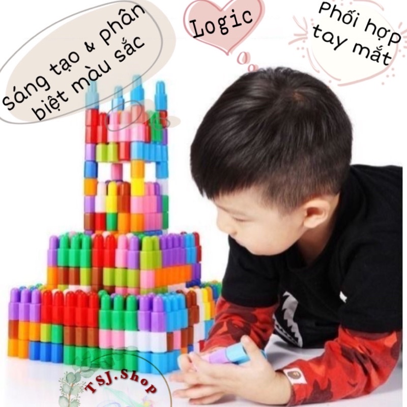 Đồ chơi xếp hình lego lắp ráp hình viên đạn giáo dục sớm cho bé từ 3-9 tuổi
