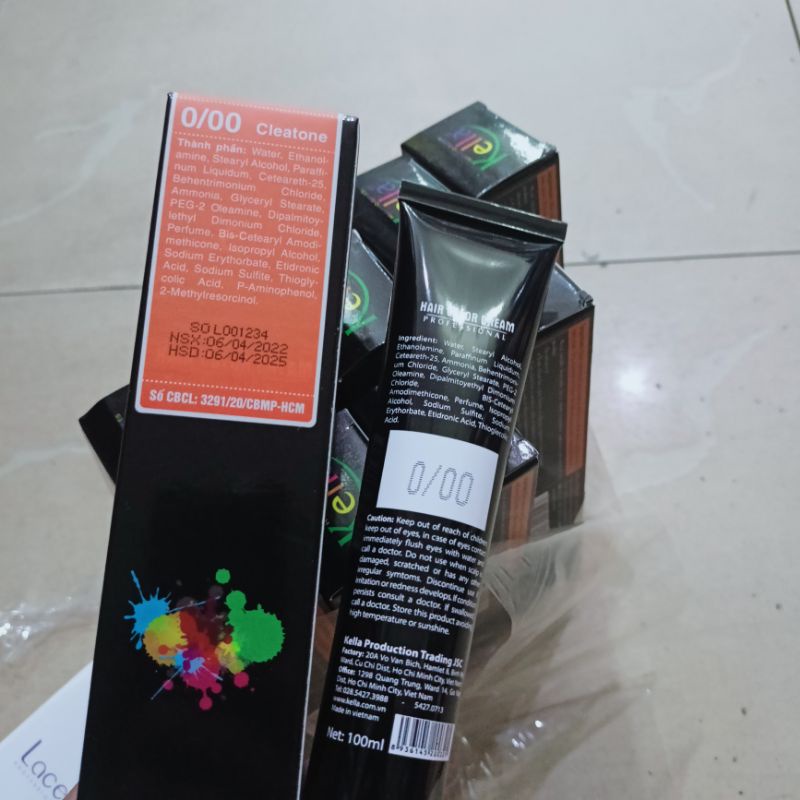 nhuộm kella 0/00 (3  số 0 màu trắng) giúp nâng nền tóc nhanh chóng hỗ trợ tóc lên màu vàng nhanh khô