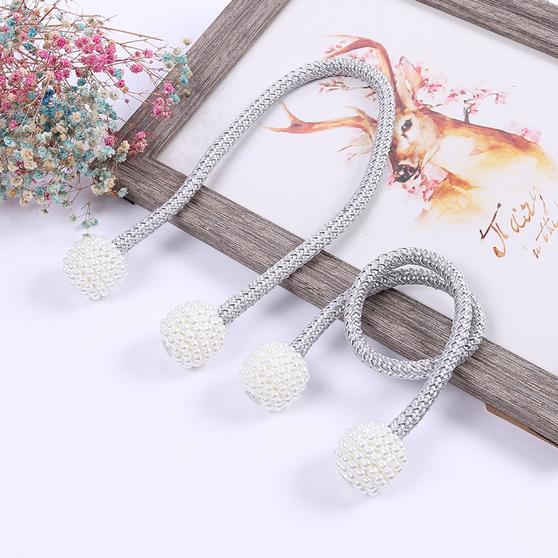 1 Dây Buộc Rèm Cửa Nam Châm Đính Ngọc Trai Nhân Tạo
