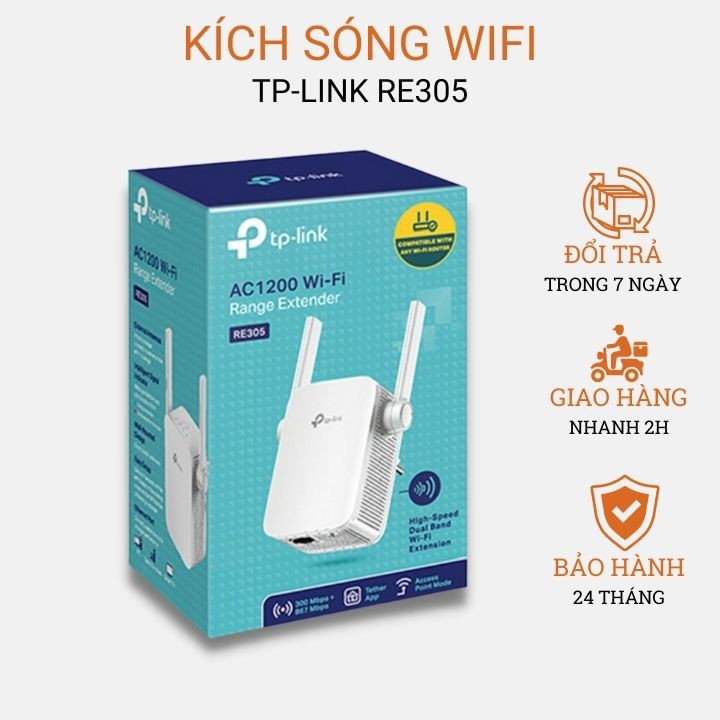 Bộ kích sóng wifi Tplink băng tần kép AC1200 RE305 chính hãng repeater wifi cực mạnh-ZTech