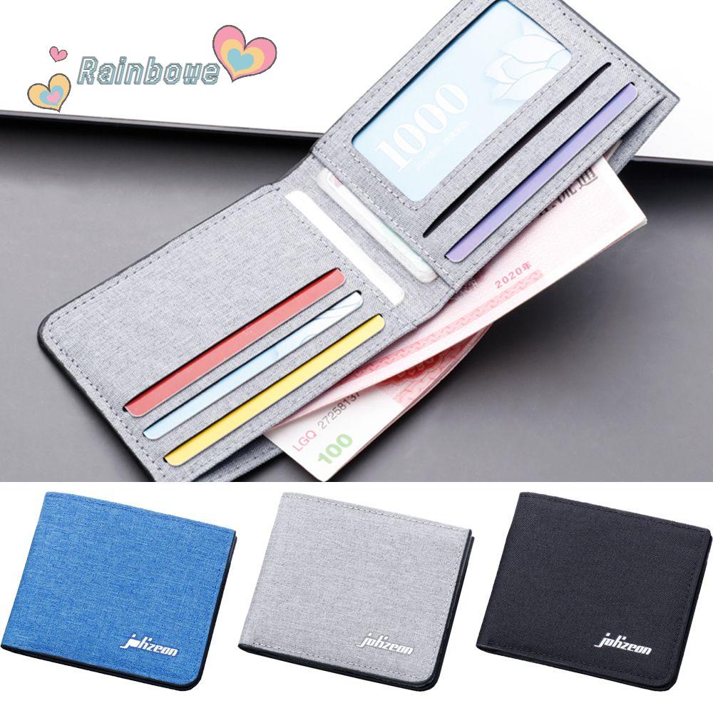 Coin Purse Card Holder Short Wallet Small Folding Simple Canvas Multi-functional Men