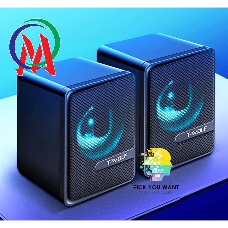 Loa vi tính 2.0 T - Wolf S3 Led 7 màu