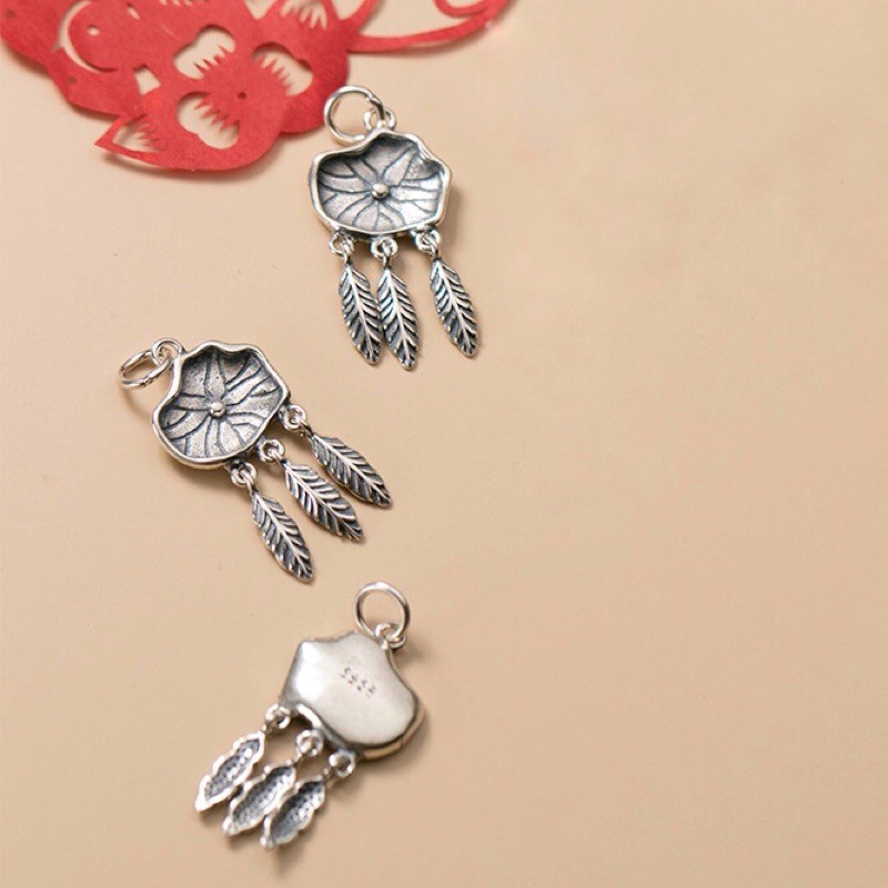 [SIÊU RẺ] Charm bạc lá sen cực xinh - bạc loại 1 siêu đẹp PH204