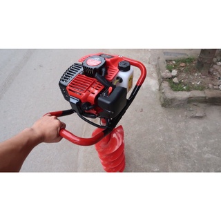 Máy khoan đất Oshima 2P + Mũi 200mm đôi oshima đỏ
