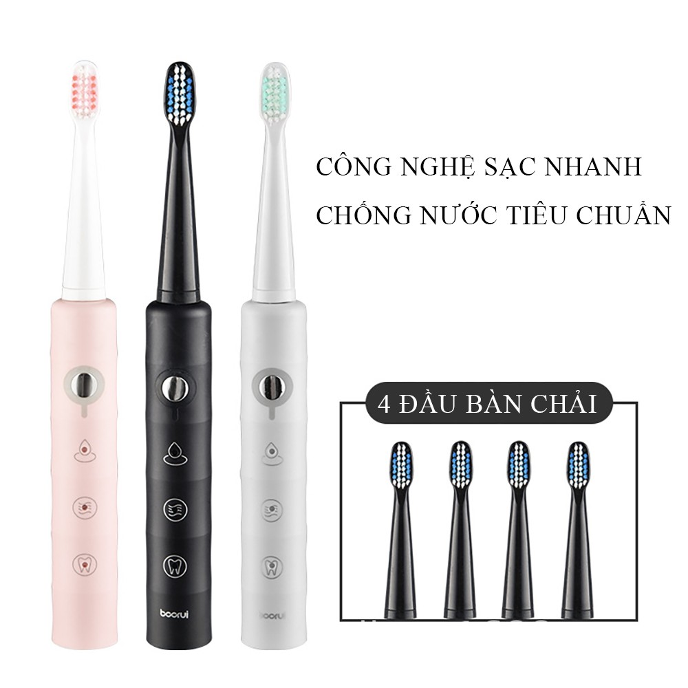 Bàn chải đánh răng điện cao cấp, 6 chế độ, làm sạch nhanh, chống nước tiêu chuẩn, sản phẩm bảo vệ sức khỏe răng miệng